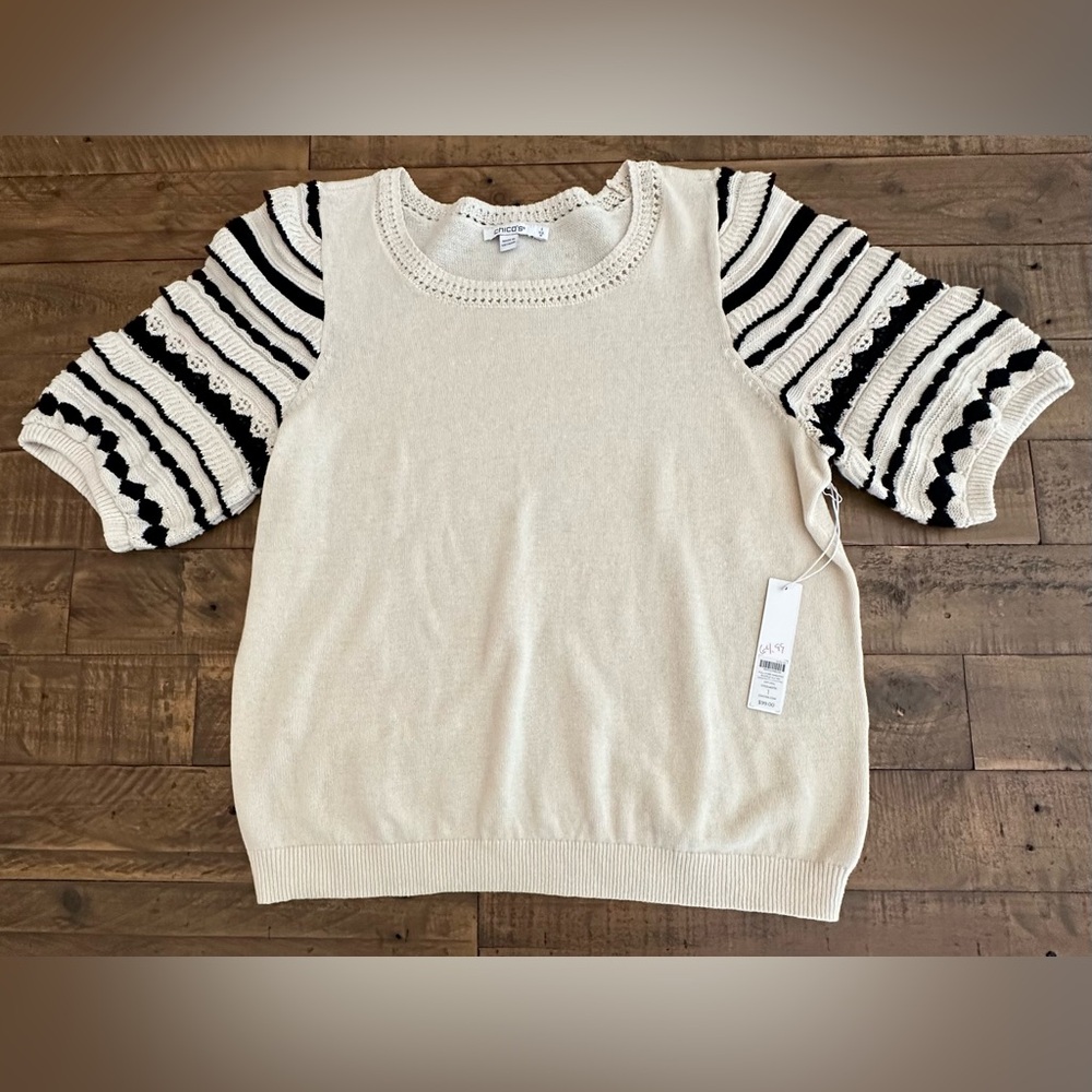 NWT‎ Chicos Pullover Ruffle Sleeve Sweater - Size Chicos 1